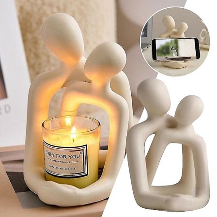 Modern par skulpturhållare för alla hjärtans dag, konstskulptur, stativ, heminredning, present till årsdag