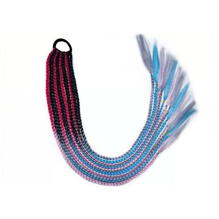 Flerfärgad hästsvansperuk Pannband 2 2