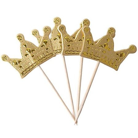 CACAS Prinsessekrone Gull Topper 12stk