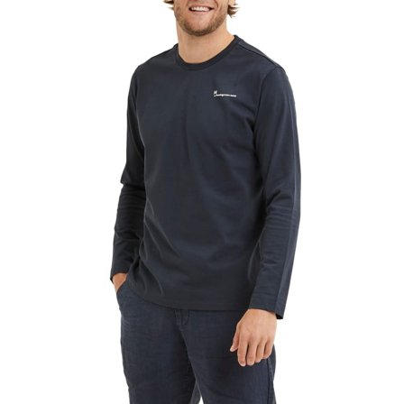 Knowledge Cotton Apparel Locust Ls & Print At Back - Gots/Vegan Men long-sleeved sweaters Black M