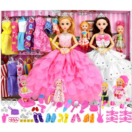 Barbie docka kostym presentset prinsessa bröllopsklänning barnleksak docka