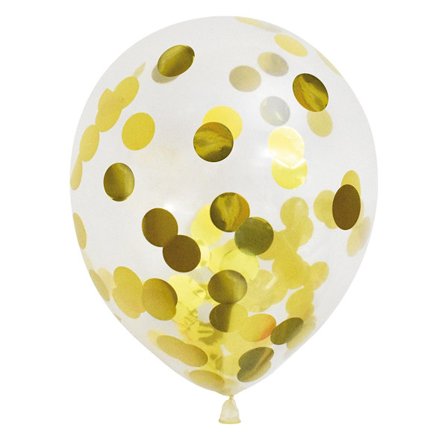 Balloner 30 cm Confetti Guld 6-pak