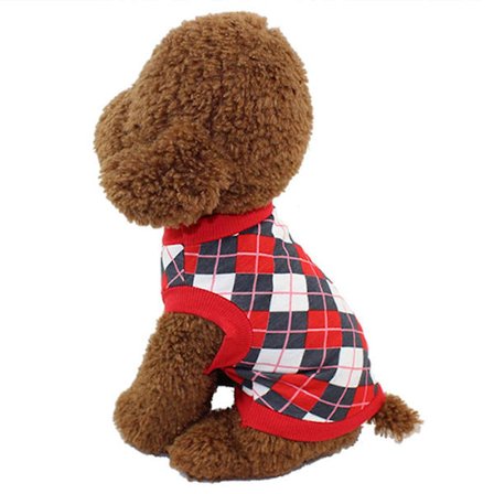 Pet Julkläder Hund Halloween Väst Diamantmönster Pet Clothingl