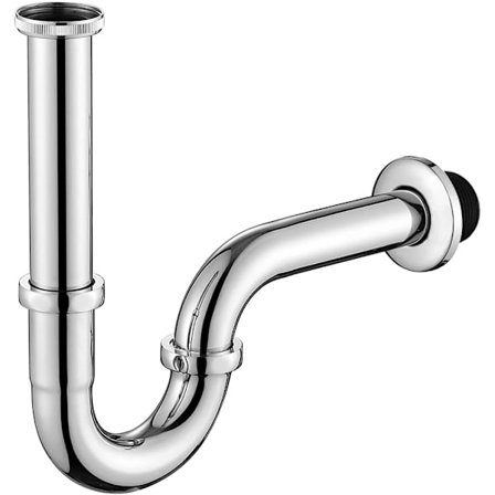 Universelt afløbsrør, 1-1/4 "x32 mm vandlås, lugtsikkert rustfrit stål krom afløbsrør til køkkenbord, justerbar højde