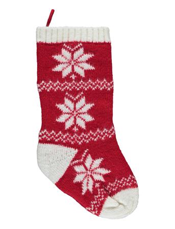 X-Mas Stocking Stickad Home Decoration Christmas Decoration Christmas Accessories Rød Noble House