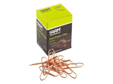 Gem SIAM, kopparbelagda, tåliga och hållbara, 32mm, koppar 100/fp - Lyreco - Kontorsmaterial - Till skrivbordet - Gem