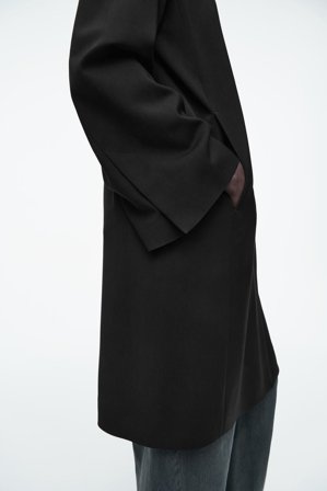 COS Femme Pardessus Long À Boutonnage Simple in Noir