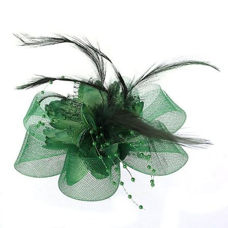 Dame Blomster Fjer Perler Mesh Corsage Hårklemmer Fascinator Brude Hårbånd