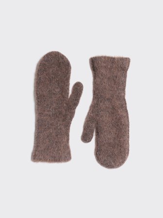 Holzweiler - Tine Fluffy Mittens - Dk. Brown - Womens - XS/S