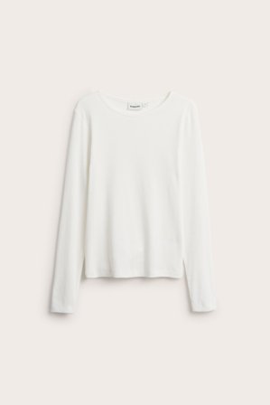 Kappahl | Ribbad långärmad topp | Offwhite