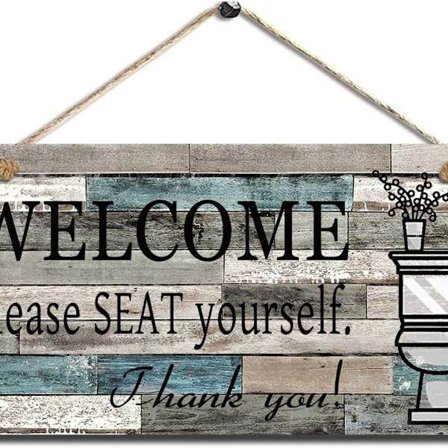 Hauskat kylpyhuoneen koristekyltit, 1 kappale humoristinen puinen seinätaulu, KLB