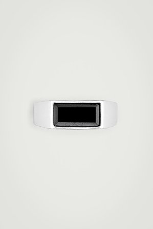 COS Semi-Precious Stone Signet Ring in Silver-coloured - Men