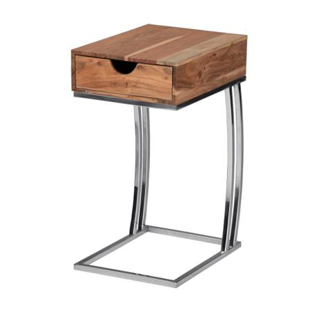 Womo-design Sidobord 30 X 39 X 59 Cm, Med Låda Och Metallram,