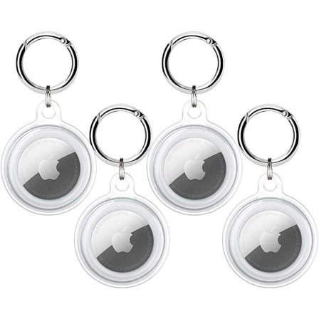 Airtag gennemsigtig etui med nøglering, blød TPU fuld etui til Apple Air Tag, vandtæt og ridsefast Itag nøglering halskæde, Ape Tracker tilbehør