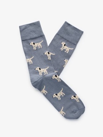 John Henric Men's Hellblaue Gemusterte Socken Size Onesize