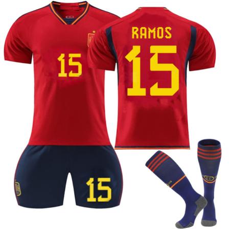 Spania Jersey Fotball T-skjorter Jersey sett for barn/ungdommer RAMOS 15 home M