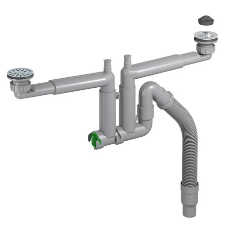 Intra Smartloc AO Vandlås dobbelt, Indendørs afløb