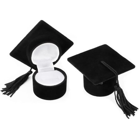 2 stk. Fløjls Ringæske, Øreringe Æske Ringholder til Smykker Vedhæng til Bryllup, Forlovelse og Valentinsdag