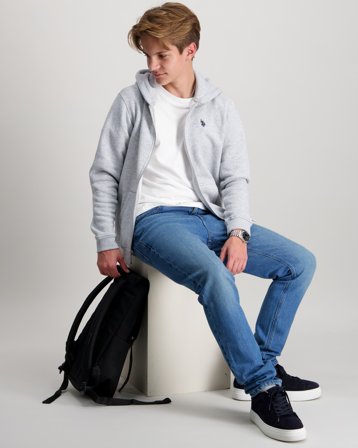 U.S. Polo Assn. DHM BB Zip Hoodie Grijs Hoodies Jongens - Kids Brand Store