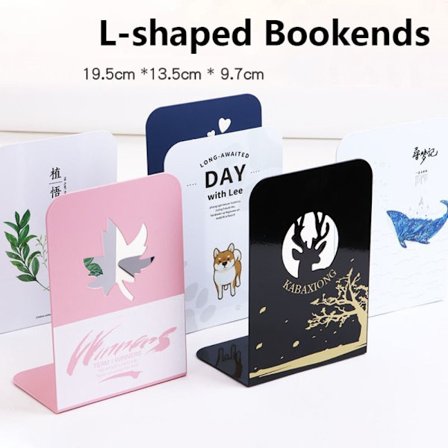 2 STK/ Set Iron Art Bokstöd Ihåliga bokställ Bokhylla