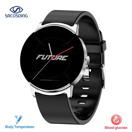 NY Glucose Smartwatch Män Blodtryck Blodsyre Kroppstemperatur Puls Alarm IP68 Vattentät Smartwatch Kvinnor