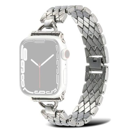 Klockarmband med rombmönster för Apple Watch (45 mm) - Silver