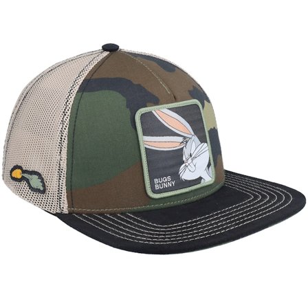 Capslab - Groen trucker Cap - Looney Tunes Bugs Bunny Camouflage/Black Trucker @ Hatstore