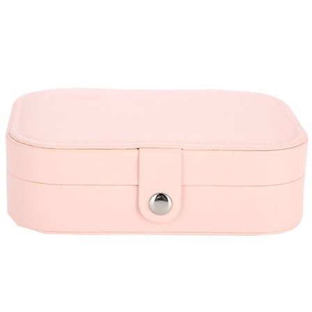 Bærbar smykkeskrin øreringe ørestik ring halskæde holder opbevaringsarrangør etui (Pink)