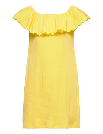 Koggila S/L Frill Dress Jrs Yellow Kids Only