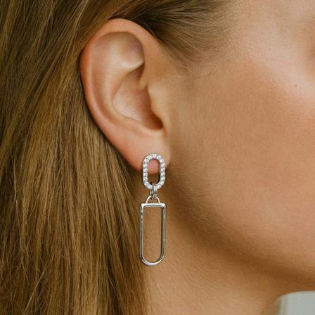 Sif Jakobs, Earrings Capizzi Lungo Grande Grijs, Dames, Maat:ONE Size