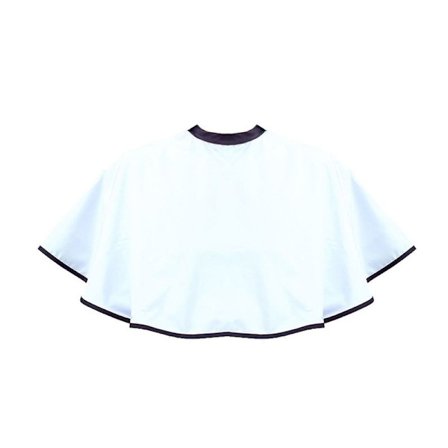 Sminkekappe, skjønnhetssalong kort frakk for klienter, salongblå