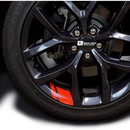 Fälgdekalremsor för 18" - 21" hjul, klarröd, sex delar