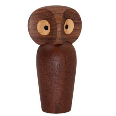 Nordisk mote ugle dyrefigurer tredekorasjon (mørk brun)