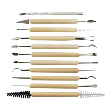Modellerværktøj - 11 skulpturværktøjer i forskellige størrelser og former - Ideel til arbejde med ler, Fimo, keramik - Perfekt til begyndere, 