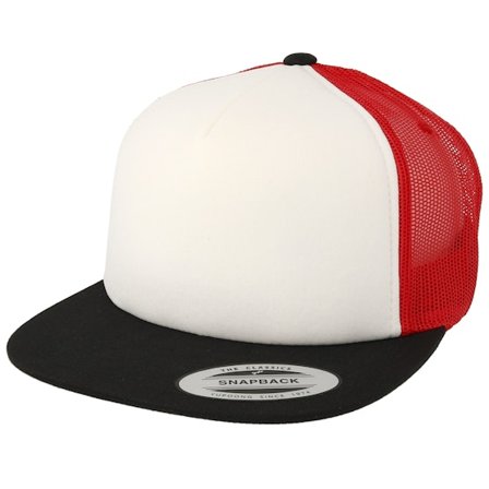 Yupoong - Rosso trucker Cappellino - Black/White/Red Trucker @ Hatstore