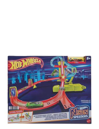 Action Neon Speeders Skyscraper Speed Circuit Track Set Hot Wheels Patterned