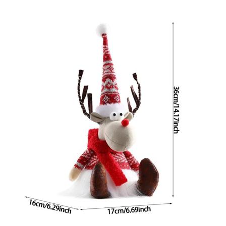 Jul Stor Stående Elg Dukke Navidad Figurin Ornamenter Med Lys Reinsdyr