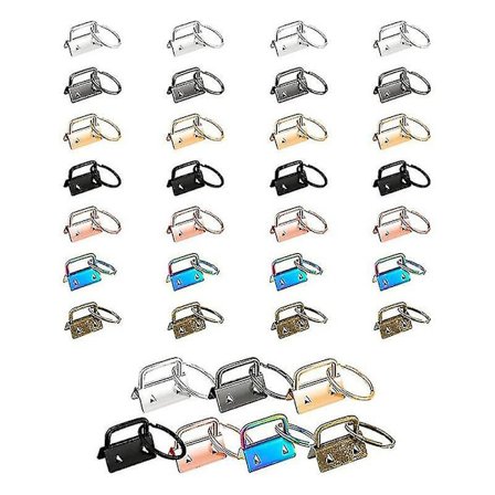 35 stk. Nøgleholder Hardware med Splitsringe Sæt Assorterede Farver Haleklips til DIY Wristlet Klemme Nøglering (Størrelse: Uden Tang)