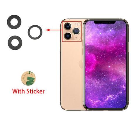 3-PACK iPhone 11 Pro Bakre Kamerafälglins Reservdel Transparent/Genomskinlig