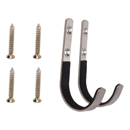 2 stk. Veggmonterte Hengerlagring J-krok for Buejakt med Myk Polstring Jaktutstyr