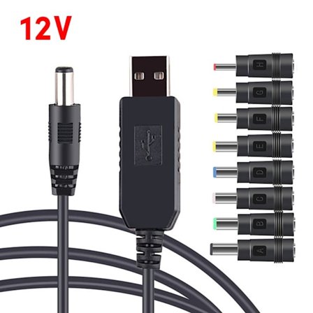 USB til DC 5V 9V 12V Adapter Konverterkabel USB til 8PCS DC-stik til router Miniblæserhøjttaler WIFI Ladebankstik