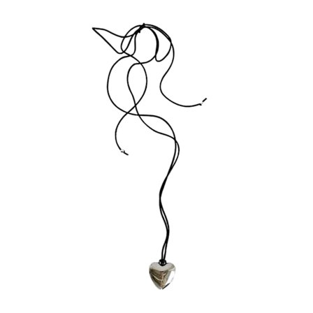 Kärlekshänge nyckelbenskedja Temperament Enkelt justerbart svart rephalsband