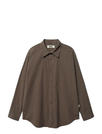 Wbbecca Stripe Shirt Brown Woodbird