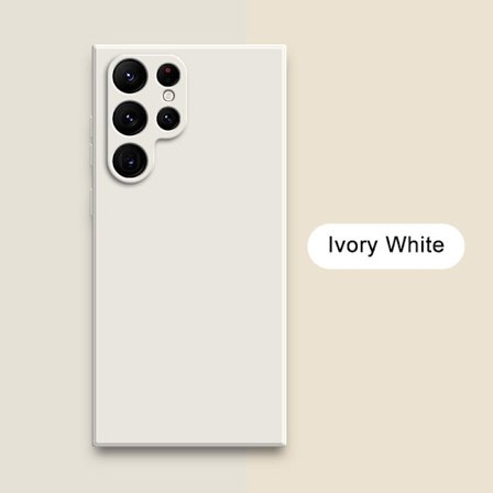 Kompatibel med S23 ultra flydende silikone telefoncovers, fuldt dækkende telefoncovers og lige kant beskyttelsescovers i antik hvid