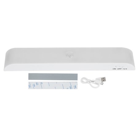 LED Rörelsesensor Lampa Trådlös Självhäftande Skåp Garderob Lampa Dubbel Rad Vit