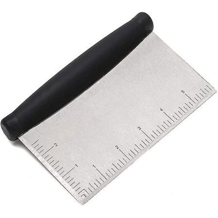 Professionel Konditorblanding Med Robust Blad I Rustfrit Stål Og Måleskala - Alsidig Skraber Til Hurtige Og Nemme Skær, 1 Pakke
