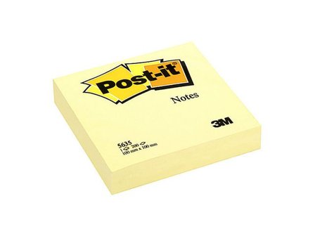 Post-it Sticky-notislappar, stora, 100 x 100 mm, Canary Yellow , 200 blad, 5635 - Lyreco - Kontorsmaterial - Notes och Post-It - Notes - Gula