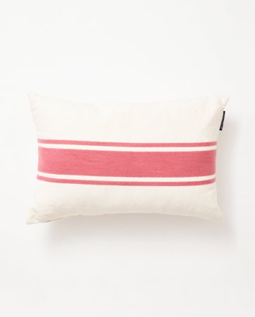 Lexington Randig broderad kudde i linneblandning 40x60