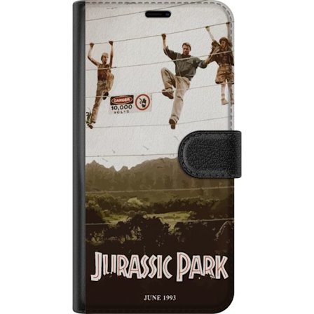 Kompatibelt Lommeboketui til Xiaomi Xiaomi Redmi 14C Jurassic Park 1993 alternativ filmaffisje med ikonisk scene, elektrisk gjerde og retrostil