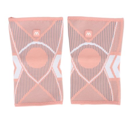2 stk Sports Knæpuder Åndbar Nylon Strikket Knæpuder 4-Sided Elastisk Reb Knæbeskytter til Løb Klatring Pink M